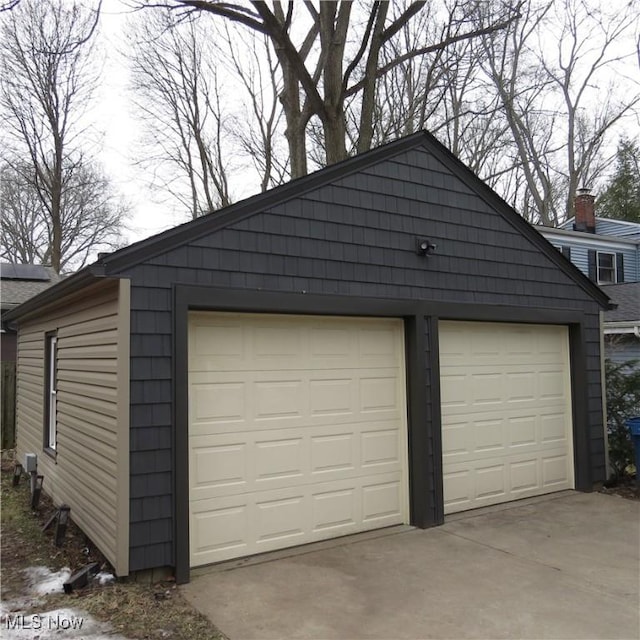 view of garage