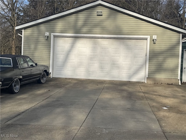 view of garage