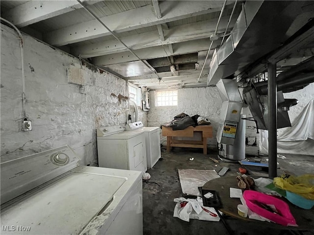 interior space featuring washer and dryer