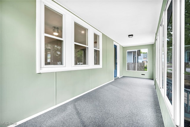 view of unfurnished sunroom