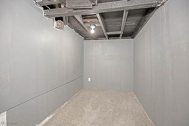 basement with carpet