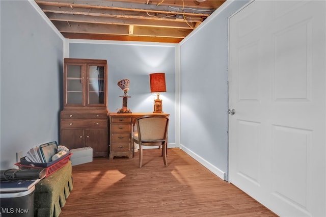 living area featuring hardwood / wood-style flooring