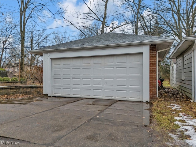 view of garage