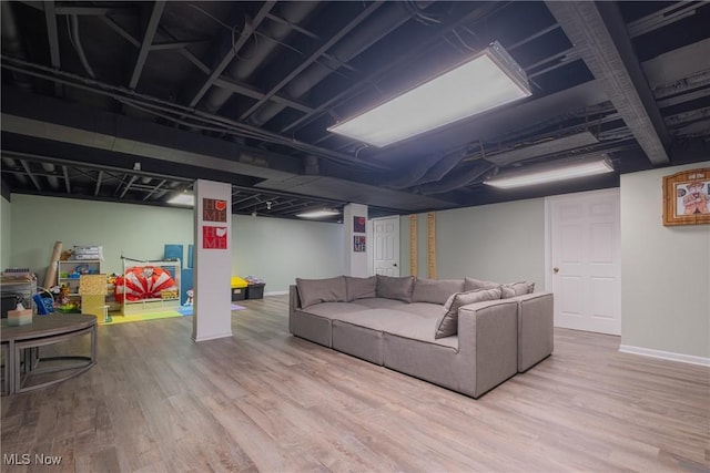 living room featuring hardwood / wood-style flooring