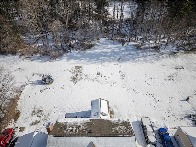 view of snowy aerial view