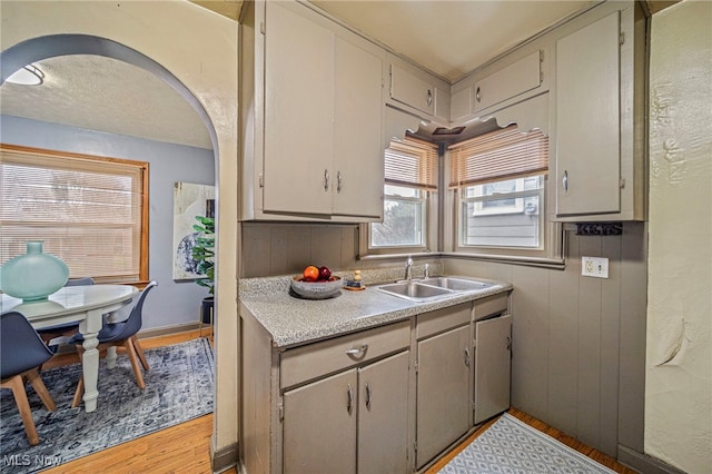 kitchen featuring sink and light wood-type flooring