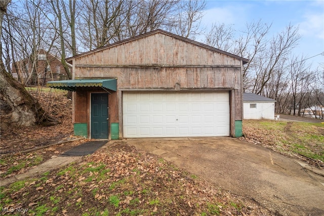 view of garage