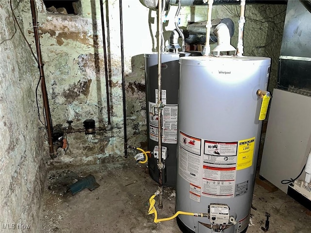 utility room with water heater