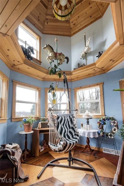 sitting room featuring hardwood / wood-style flooring