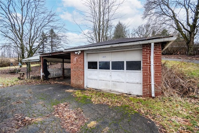 view of garage