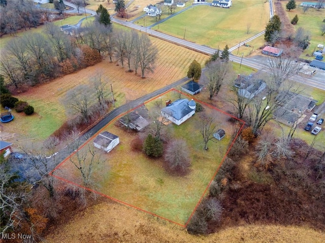 aerial view featuring a rural view