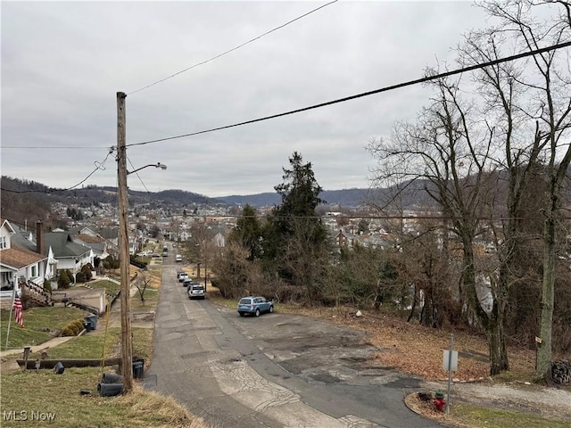 view of road with a mountain view