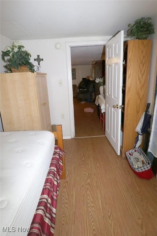 bedroom featuring light hardwood / wood-style flooring