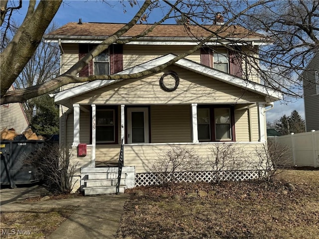 bungalow-style home featuring a porch