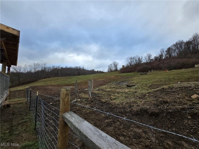 view of yard featuring a rural view