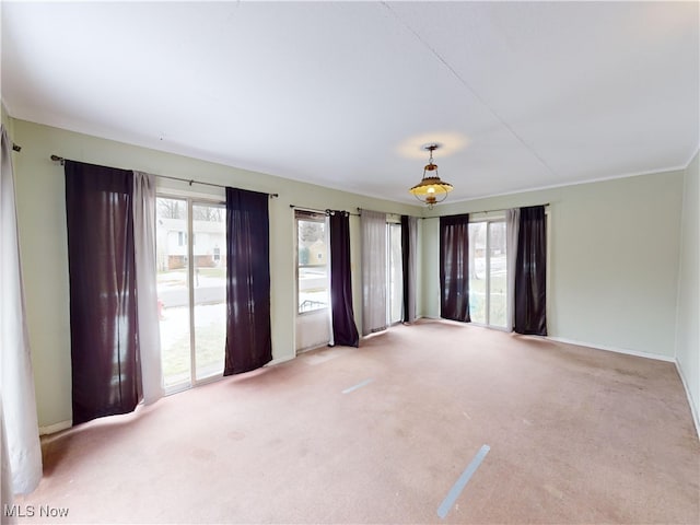 spare room with light carpet and a healthy amount of sunlight