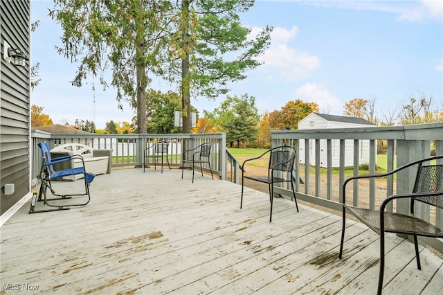 wooden deck with a gazebo