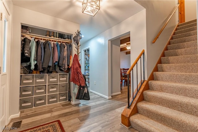 foyer featuring wood-type flooring