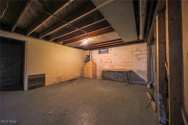 view of basement