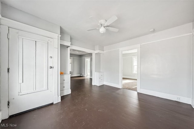 spare room with ceiling fan