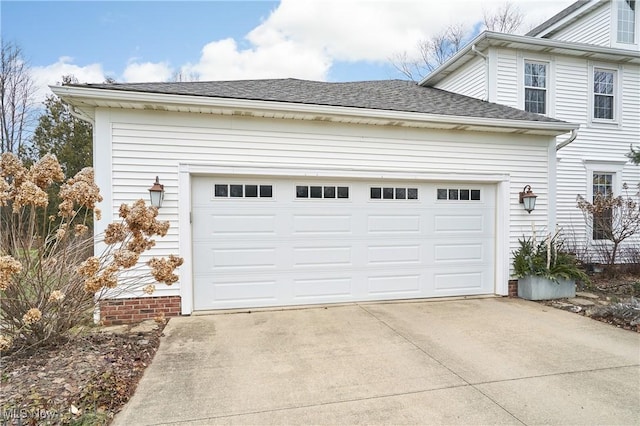 view of garage