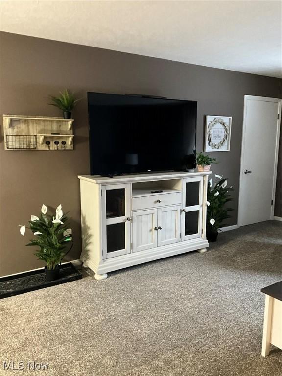 unfurnished living room featuring carpet