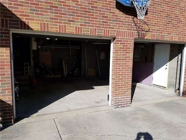 view of garage