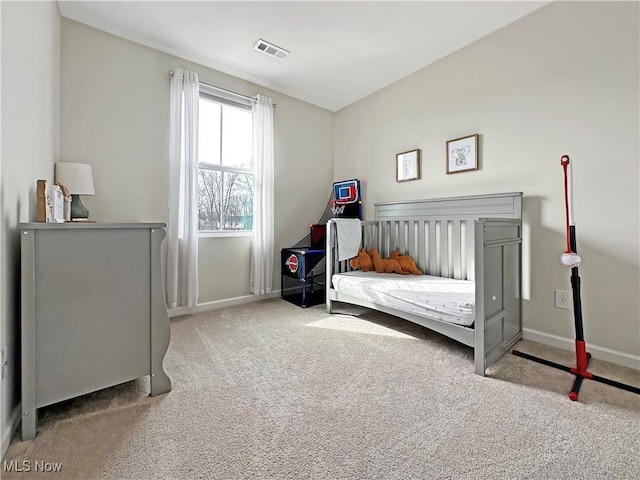 bedroom featuring carpet