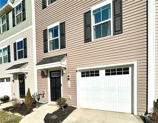 view of property with a garage