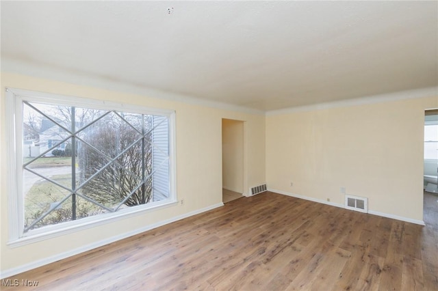 spare room with wood-type flooring