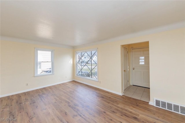 empty room featuring light hardwood / wood-style flooring