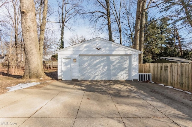 view of garage