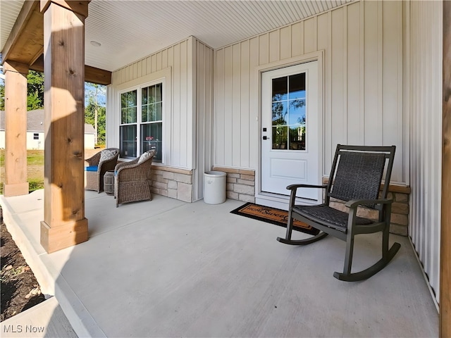 view of patio featuring covered porch