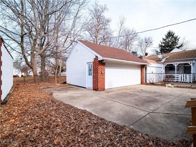 view of garage