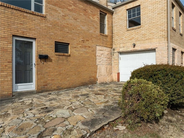 exterior space featuring a garage