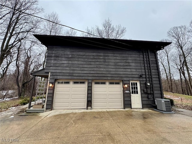 garage with central AC unit