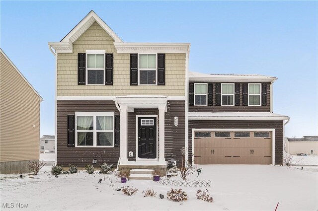 view of front of house with a garage