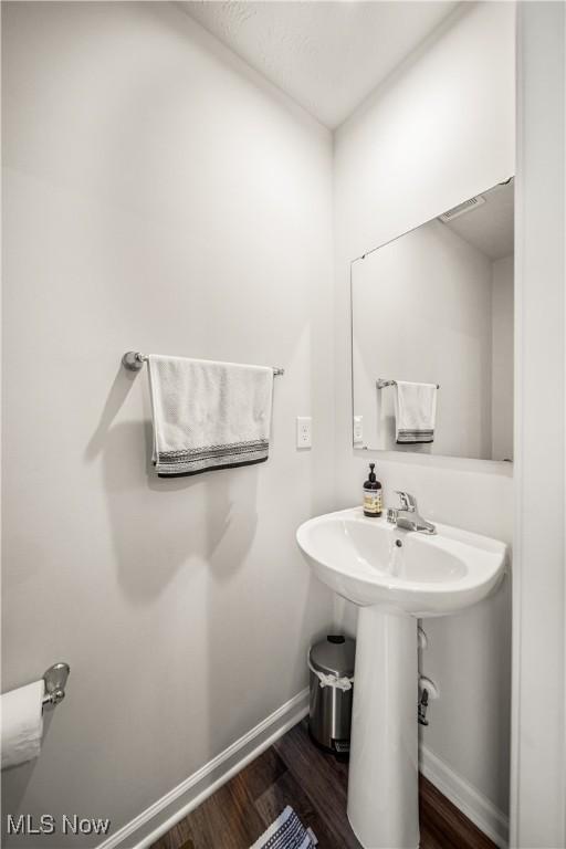 bathroom featuring hardwood / wood-style floors