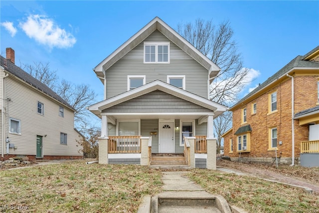 view of front property with a porch