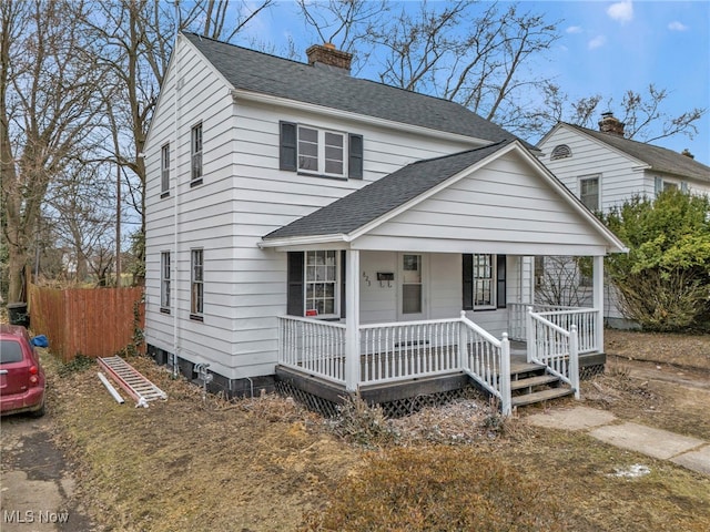 view of front facade with covered porch