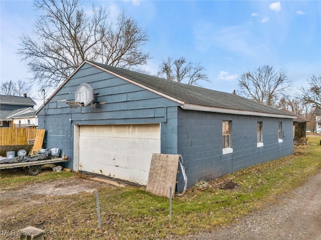 view of garage