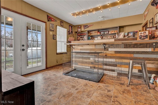 bar featuring french doors