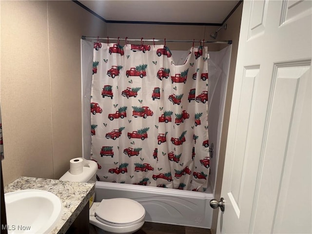 14000 Lincoln St SE, Minerva, OH 44657 - bathroom with vanity and shower / bath combo with shower curtain