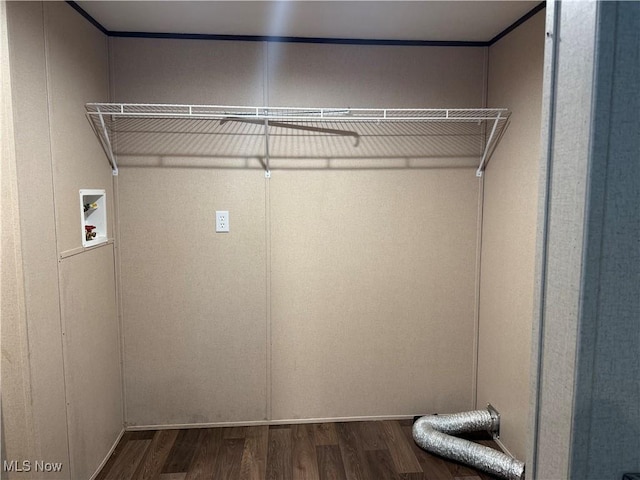 14000 Lincoln St SE, Minerva, OH 44657 - laundry room with hookup for a washing machine and dark wood-type flooring