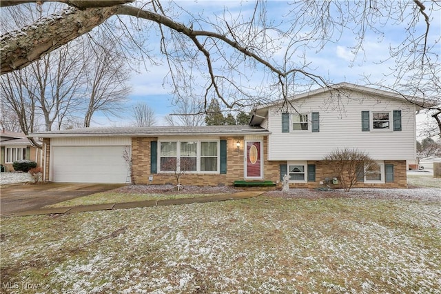 split level home with a garage