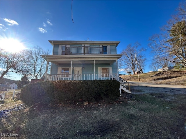 view of front of property with a porch