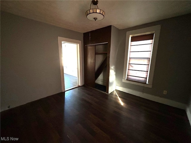 interior space featuring dark wood-type flooring