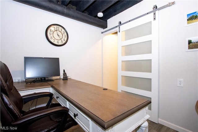 office with a barn door