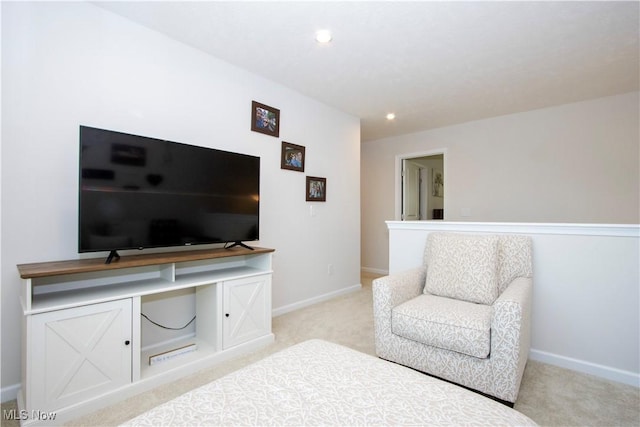 sitting room with light carpet