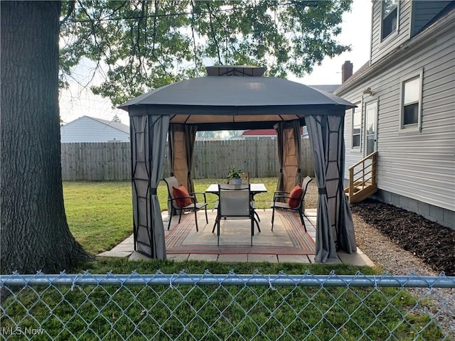 view of patio / terrace with a gazebo